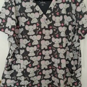 Baby Elephant scrub top 2XL